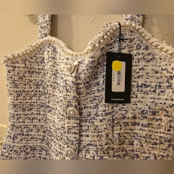 Large Embellished Tweed Mini Dress - Picture 5 of 5